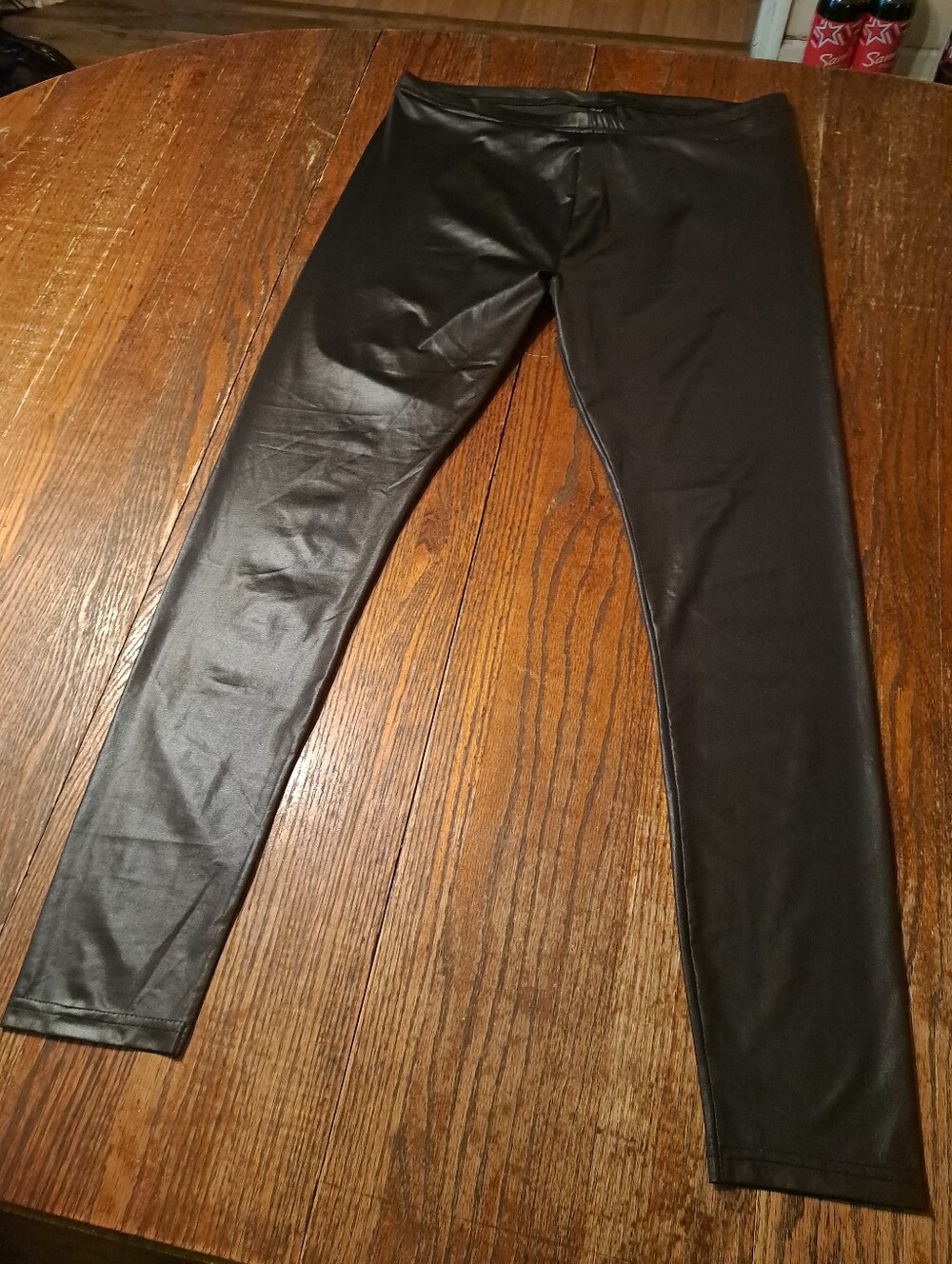 XL H&M Black Brown Shiny Leggings Pull On Casual Skinny Pants Sexy Bodycon